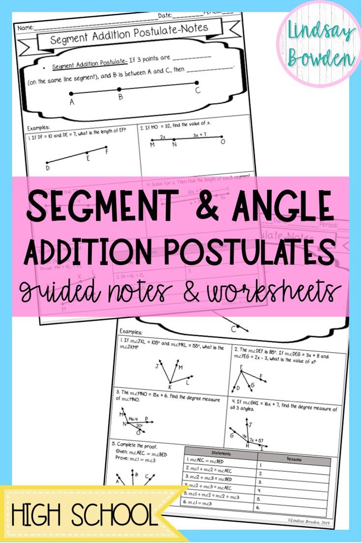 Angle Addition Postulate Practice Worksheet Answers