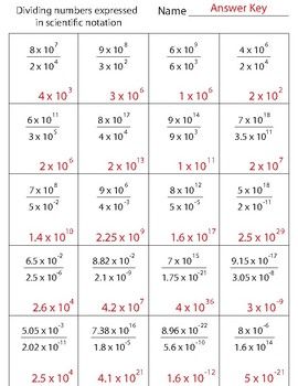 Chemistry Worksheets Adding And Subtracting Scientific Notation Worksheet With Answer Key Pdf