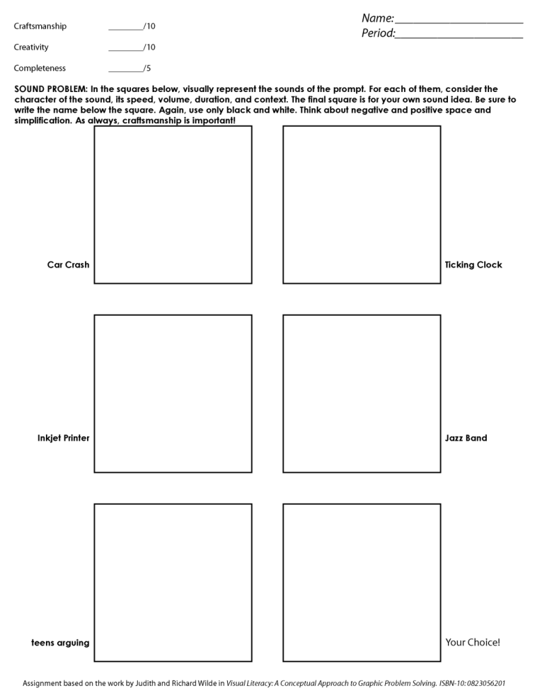 Visual Literacy Worksheets Grade 10