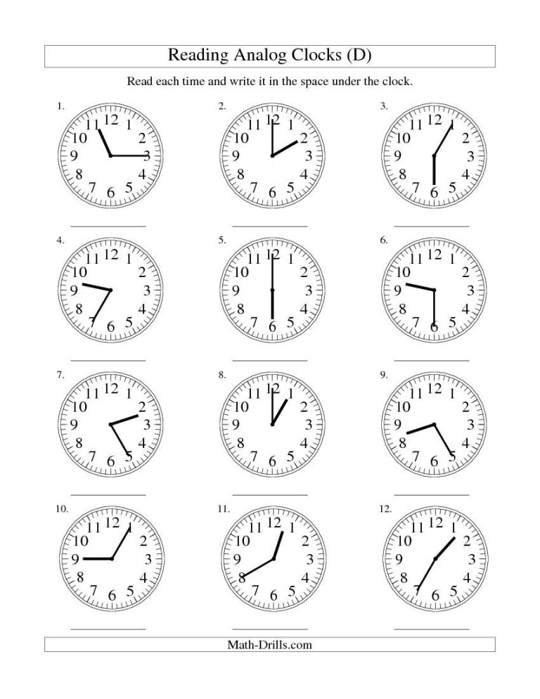 Telling Time Worksheets Grade 2 5 Minute Intervals