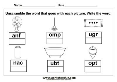 Preschool 3 Letter Words Worksheets Printable