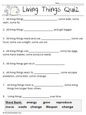 Science Worksheets Living Things And Non Living Things Worksheet For Grade 2