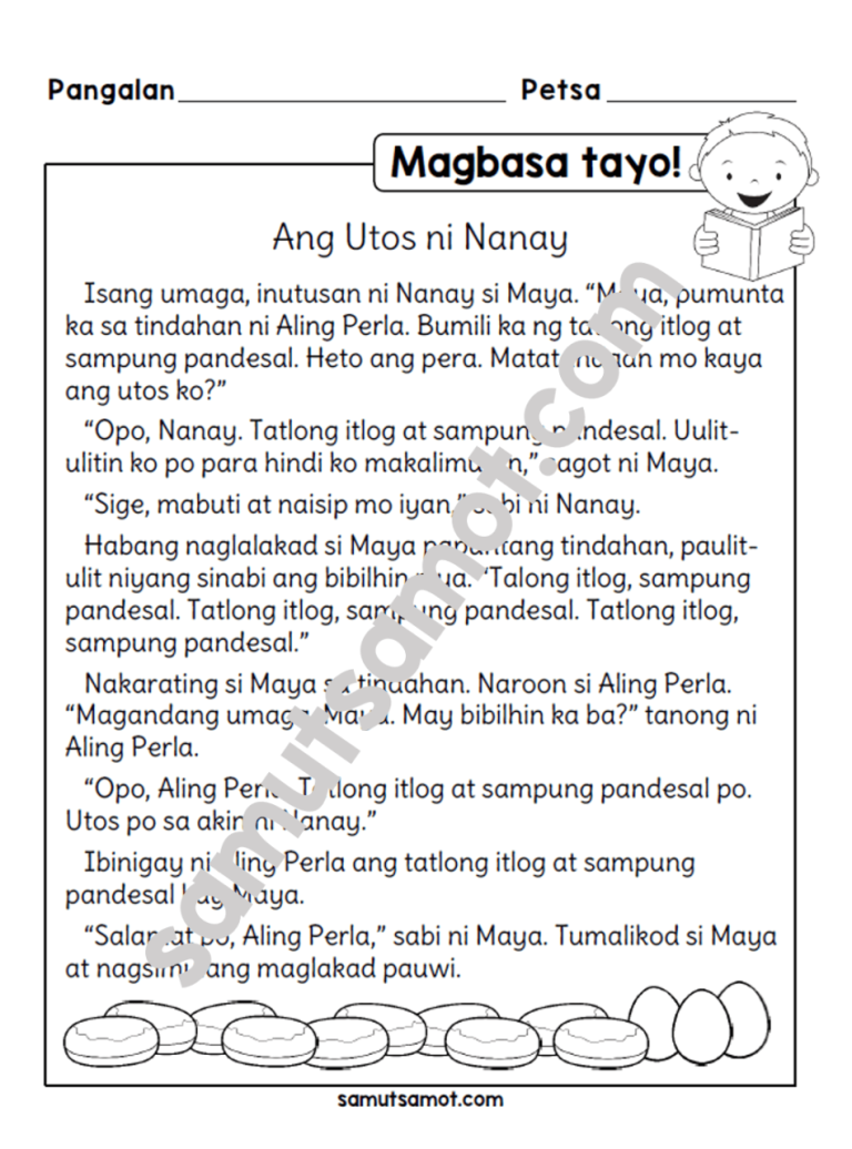 Tagalog Filipino Reading Comprehension Worksheets For Grade 4