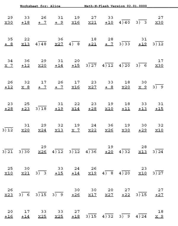 6th Grade Long Division Practice Worksheets