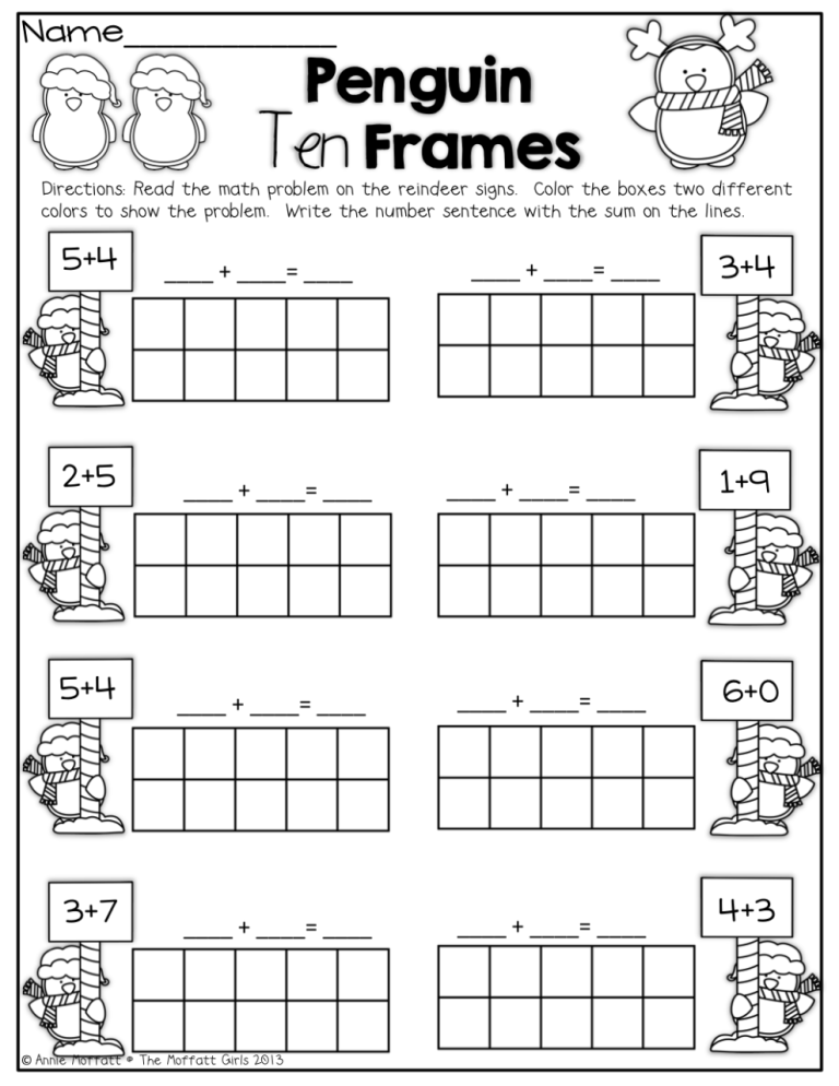 Ten Frame Addition Worksheets Pdf