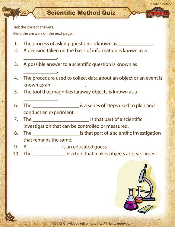 Printable Scientific Method Worksheet Pdf For 3rd Grade