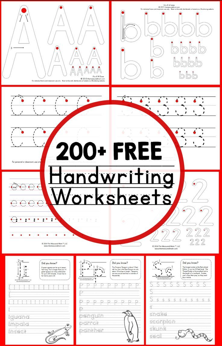 Free Printable Kindergarten Penmanship Worksheets