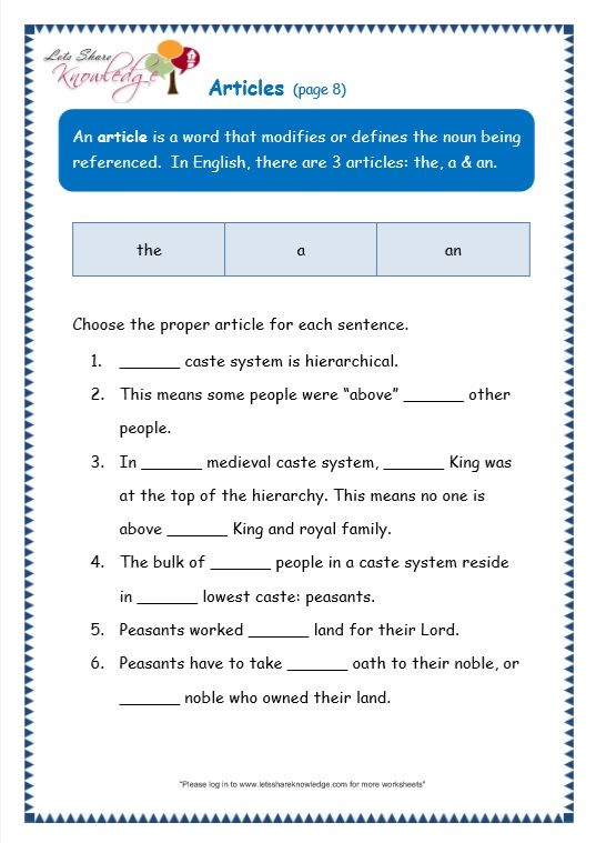 Year 3 English Worksheets Australia