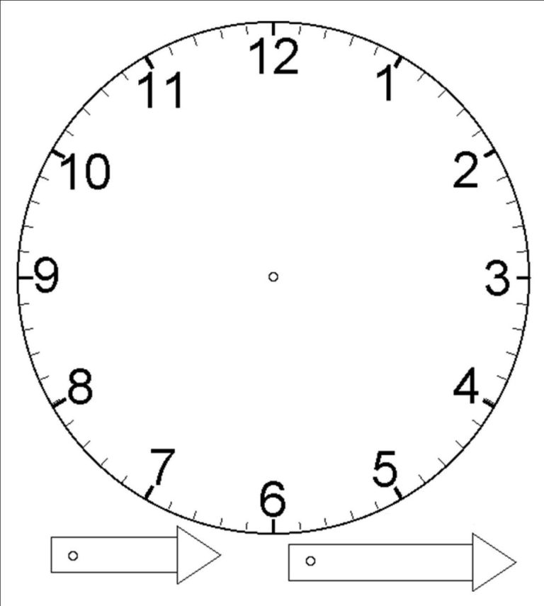 Printable Clock With Minutes For Kids