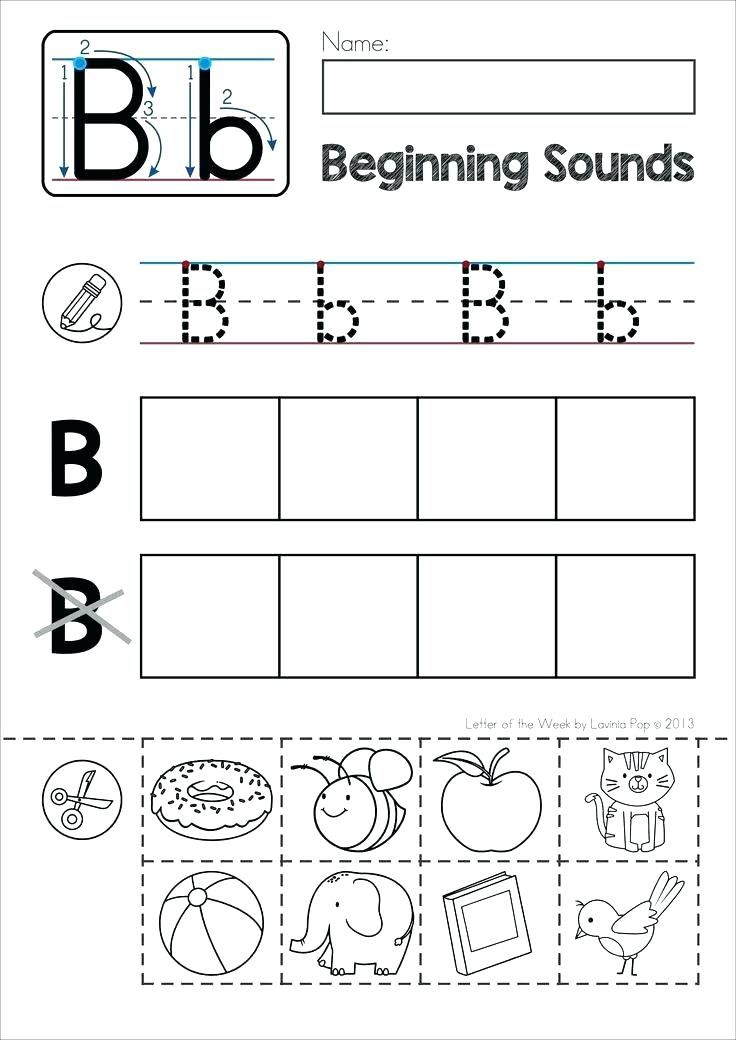 Kindergarden Printable Beginning Sounds Worksheets Pdf