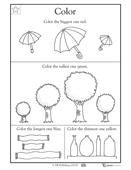 Big And Small Concept Worksheets For Kindergarten