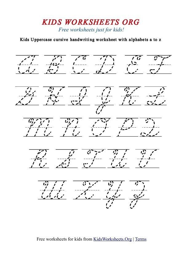 Cursive Alphabet Handwriting Worksheets A To Z