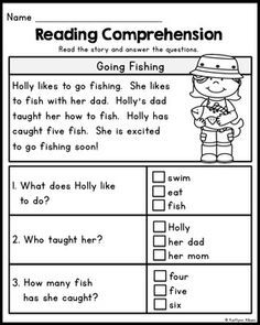 Reading Comprehension Activities Year 1