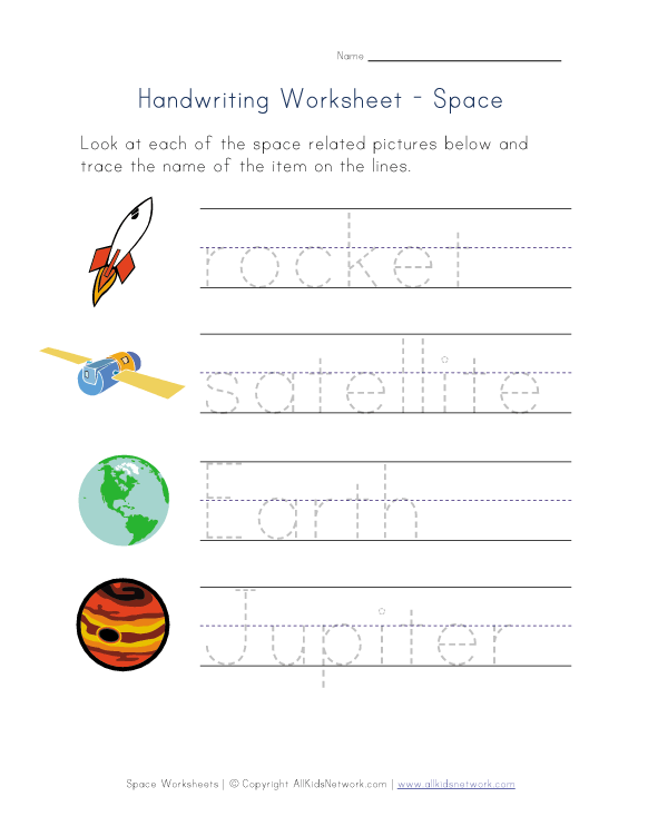 Space Theme Worksheets For Preschool