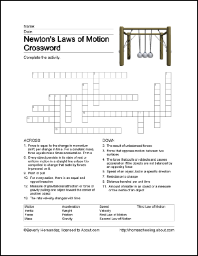 Newton's 3rd Law Of Motion Worksheet Answers