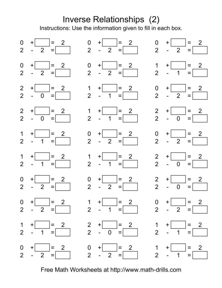 3rd Grade Inverse Operations Worksheets Addition And Subtraction
