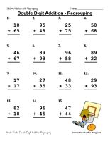 Two Digit Addition And Subtraction Problems With Regrouping