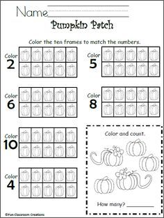 Ten Frame Worksheets For Kindergarten Free