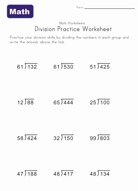 Long Division Practice Worksheets 5th Grade
