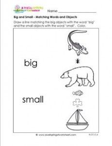 Big Small Concept Worksheet For Nursery