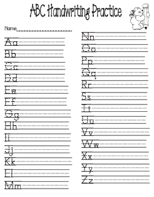Printable 1st Grade Penmanship Worksheets