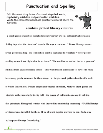 Capitalization And Punctuation Worksheets 5th Grade Pdf