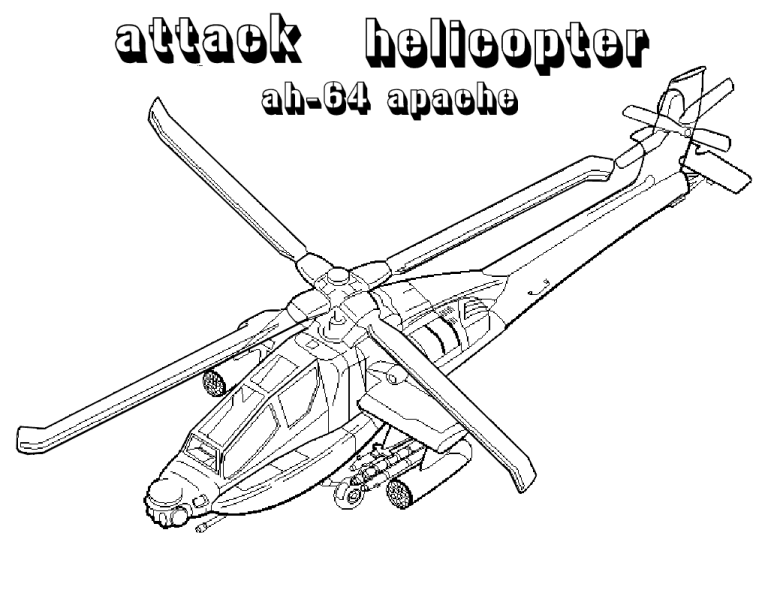 Apache Helicopter Army Helicopter Coloring Pages