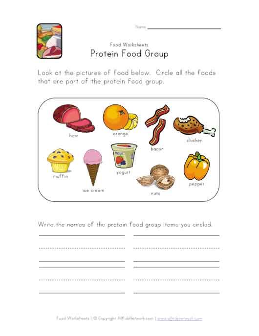 Grade 2 Printable Food Groups Worksheets