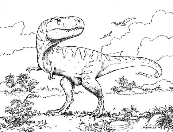 Realistic Dinosaur Coloring Pages For Adults