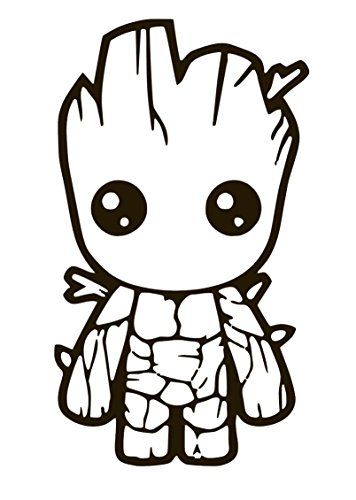 Easy Baby Groot Coloring Page