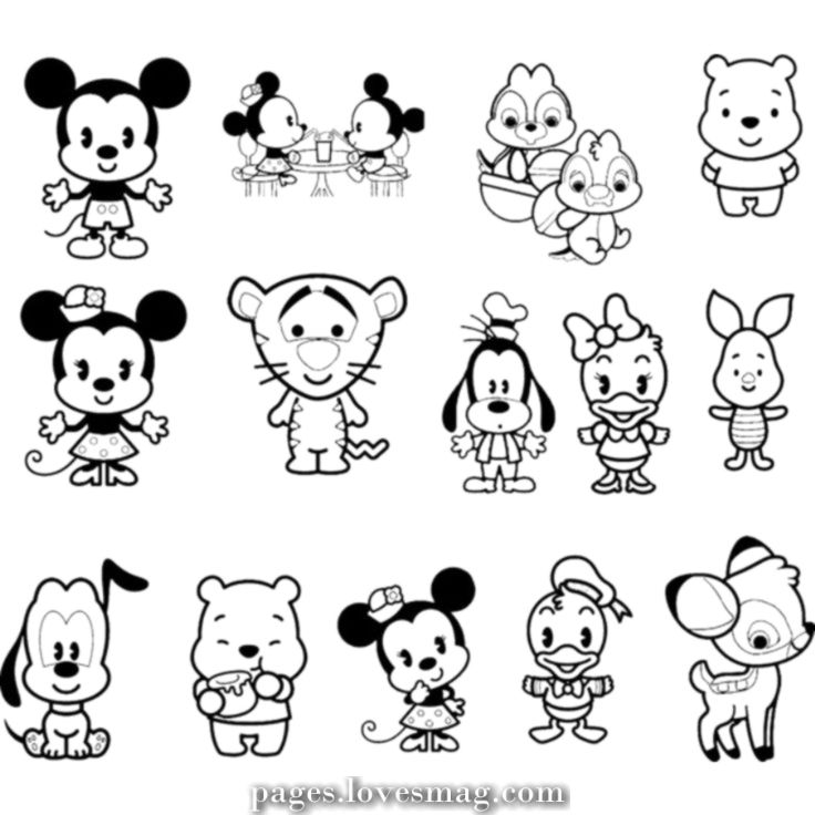 Adorable Baby Disney Characters Coloring Pages