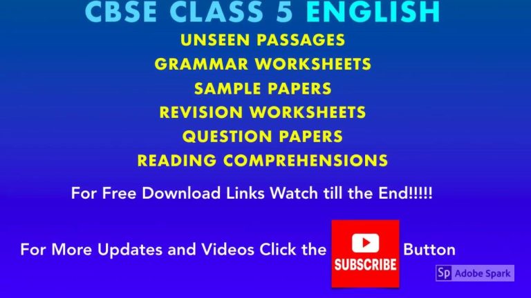Reading Comprehension Worksheets For Grade 5 Cbse