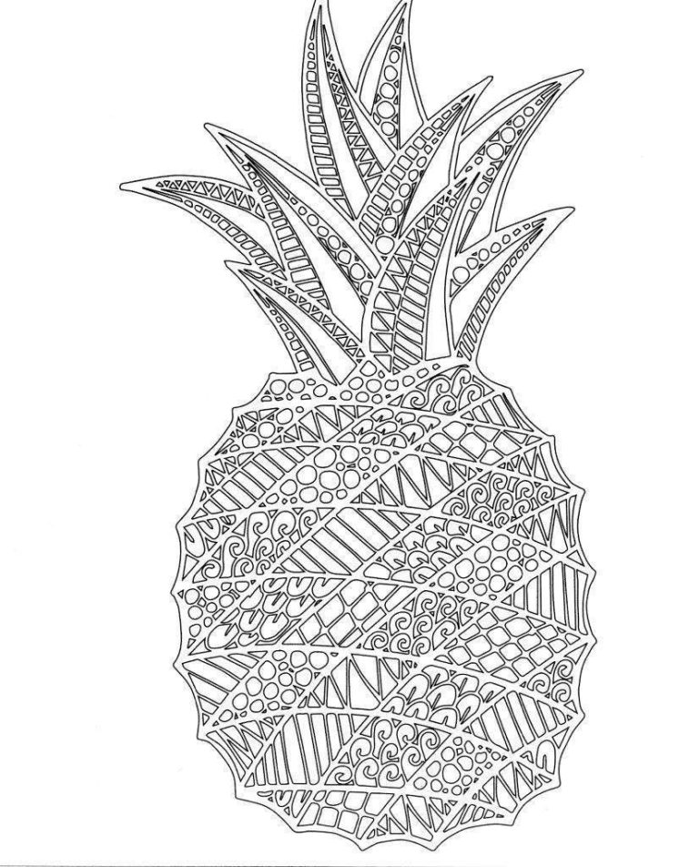 Pineapple Coloring Pages For Adults