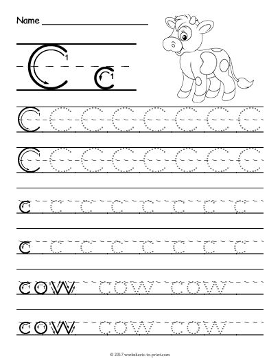 Free Printable Handwriting Worksheets For Kindergarten Letter C