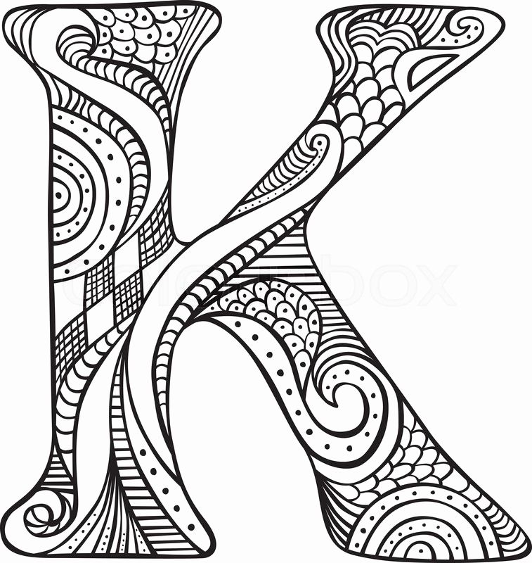 Alphabet K Letter K Coloring Pages For Adults