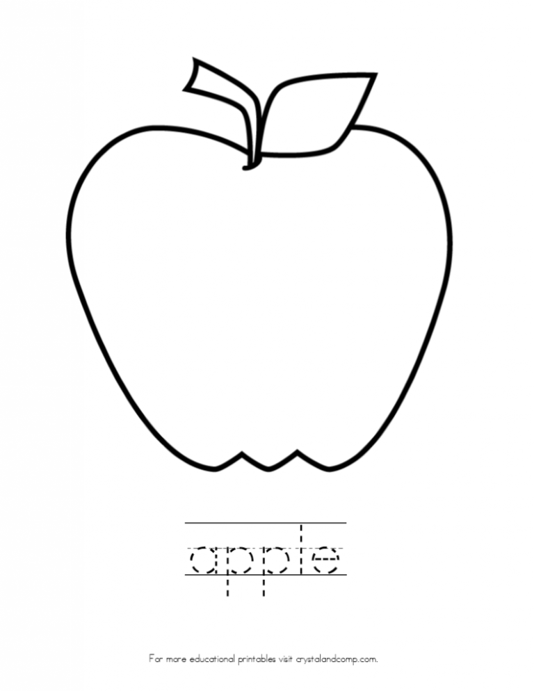 Apple Coloring Picture For Kids