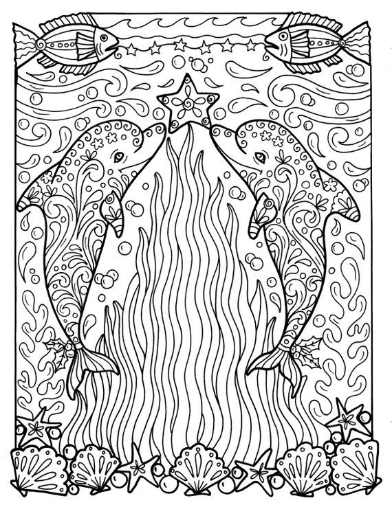 Animal Dolphin Coloring Pages For Adults