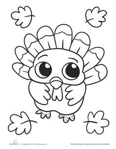 Easy Cute Thanksgiving Coloring Pages