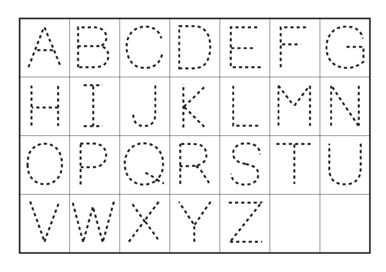 Printable Kindergarten Letter Tracing Worksheets