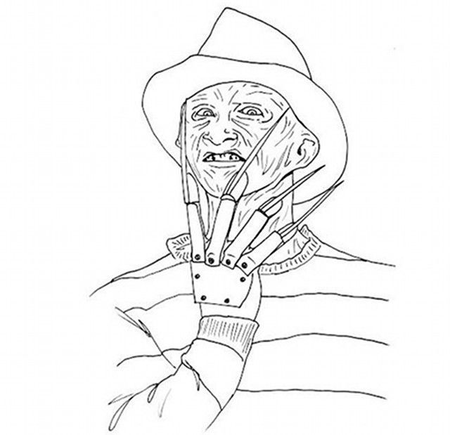 Horror Freddy Krueger Coloring Pages