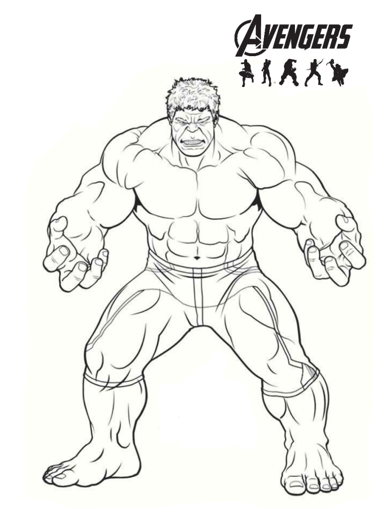 Easy Incredible Hulk Hulk Coloring Pages