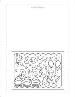 Coloring Printable Birthday Card