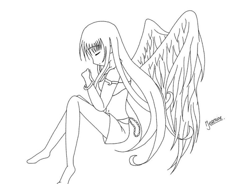 Angel Printable Chibi Coloring Pages