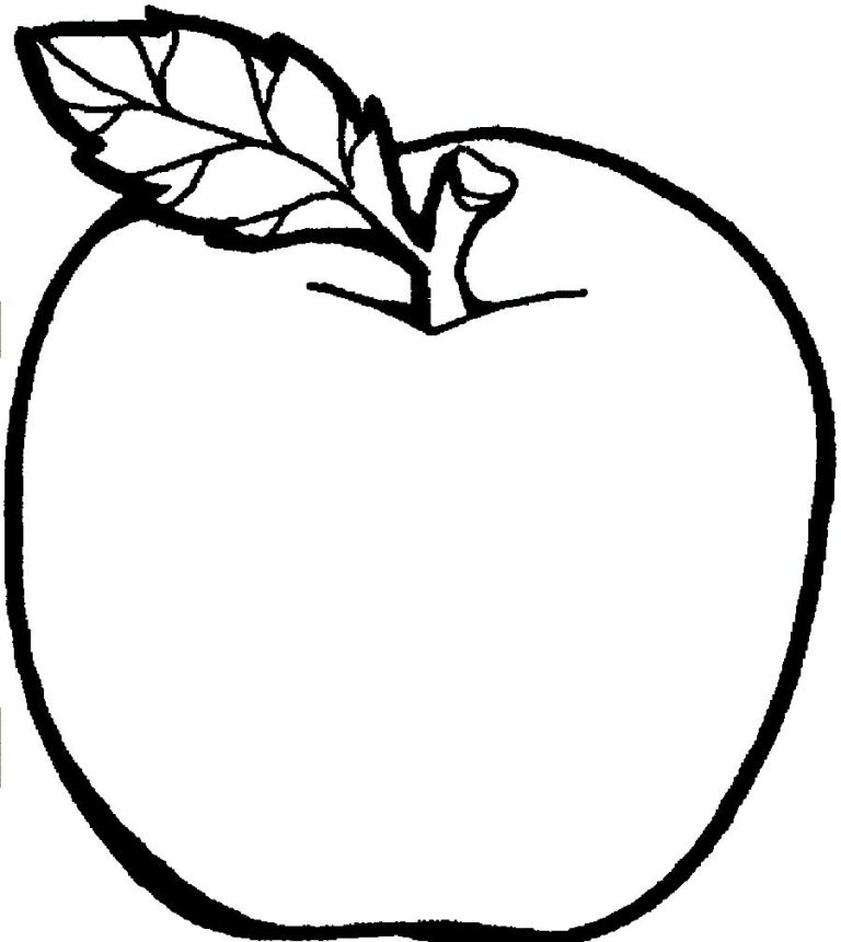 Apple Picture Coloring Sheet