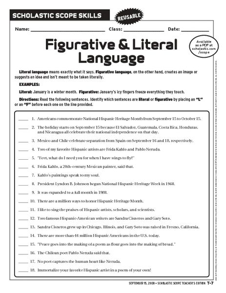 5th Grade Hyperbole Worksheets Pdf