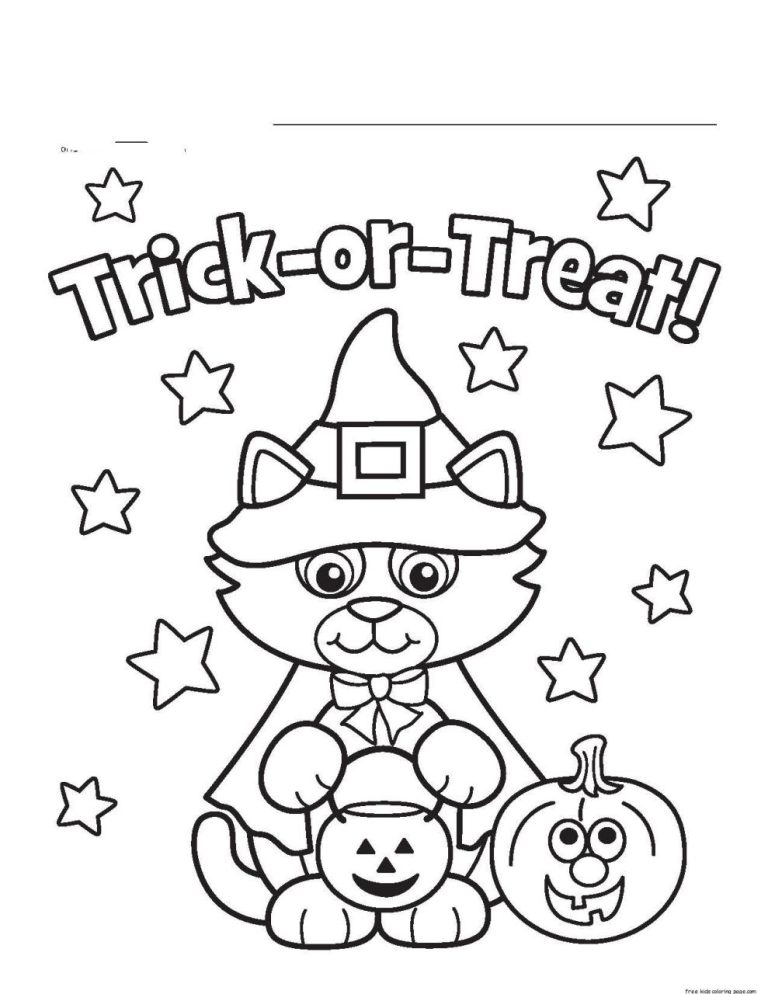 Adorable Printable Cute Halloween Coloring Pages
