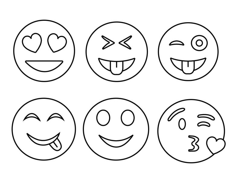 Emoji Faces Emoji Printable Coloring Pages