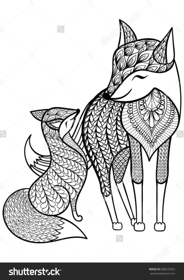 Advanced Fox Coloring Pages For Adults