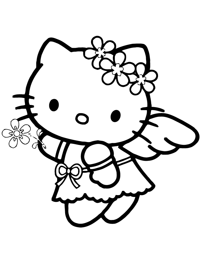 Princess Fairy Hello Kitty Coloring Pages