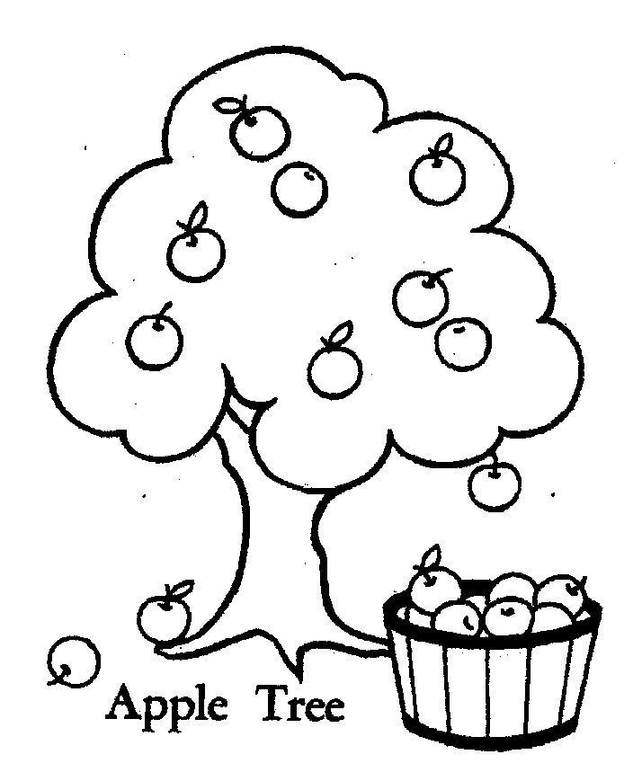 Apple Tree Coloring Pages For Preschoolers